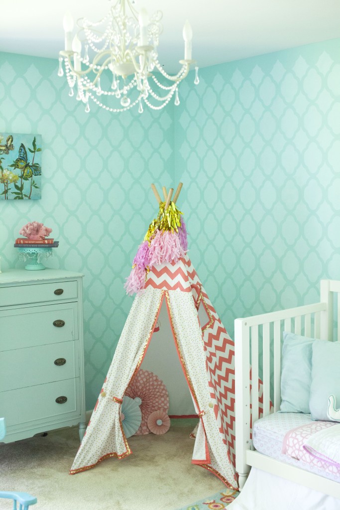 Coral and Robin's Egg Blue Big Girl Room || Sarah Sofia Productions