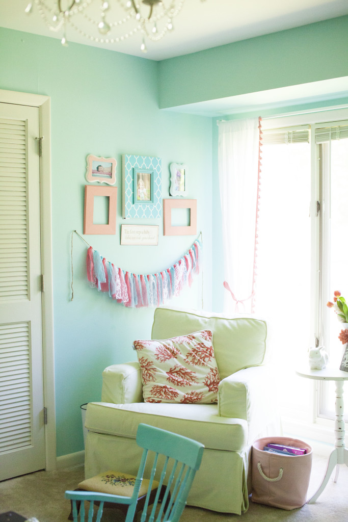 Coral and Robin's Egg Blue Big Girl Room || Sarah Sofia Productions