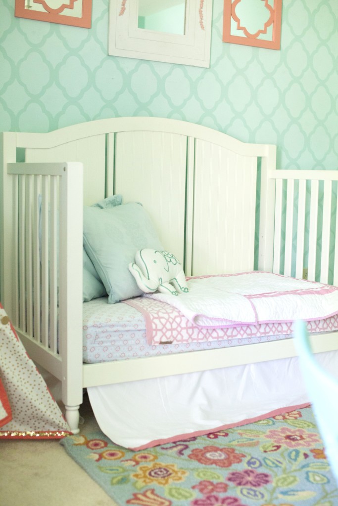 Coral and Robin's Egg Blue Big Girl Room || Sarah Sofia Productions