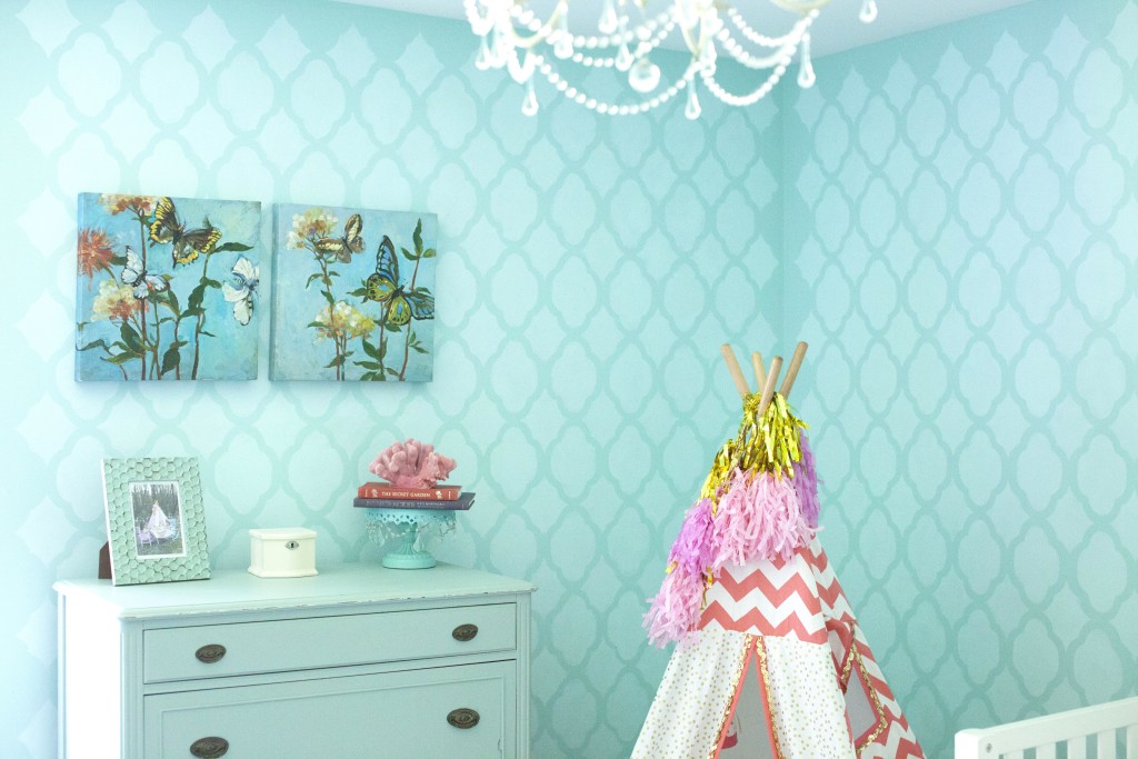 Coral and Robin's Egg Blue Big Girl Room || Sarah Sofia Productions 