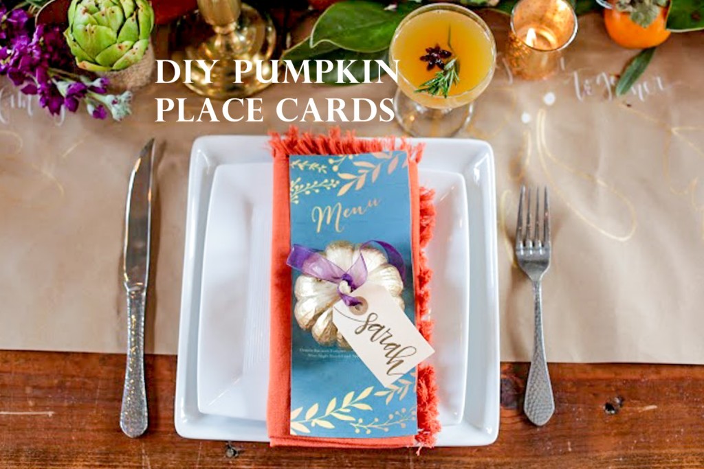 Thanksgiving Inspiration: DIY Pumpkin Place Cards || Sarah Sofia Productions