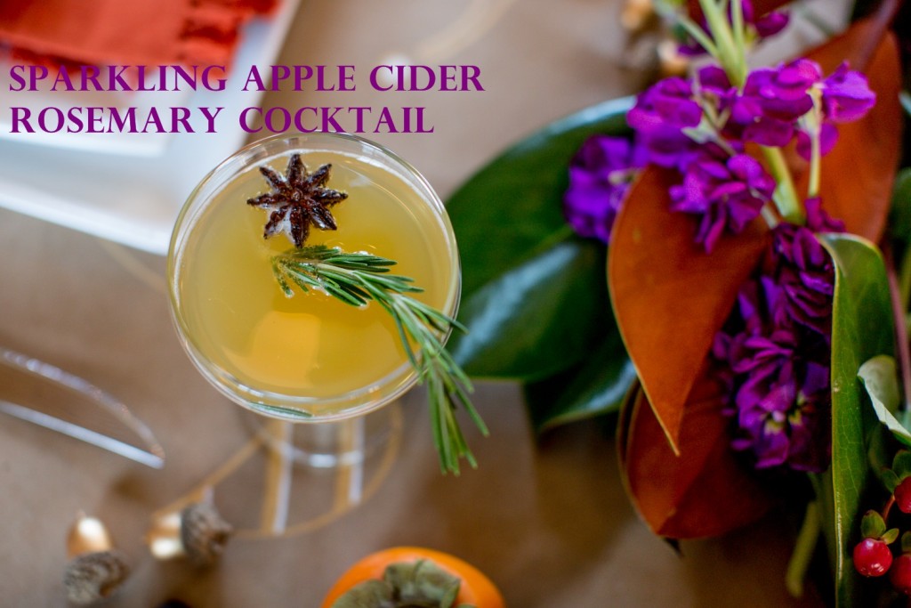 Sparkling Apple Cider Rosemary Cocktail Sarah Sofia Productions