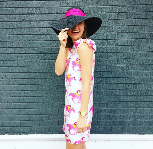 Derby Style Caroline Bow Dress Pink via Sarah Sofia Productions