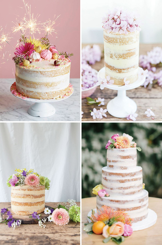 9 Weddig Trends inspired by Pantone's Colors of The Year: New Naked Cake AKA Dirty Iced Cake