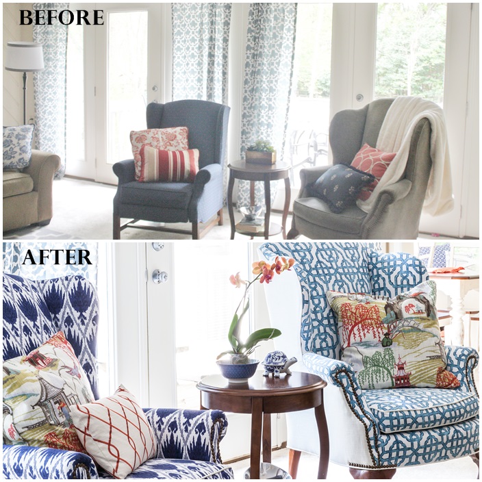 Family Room Refresh Before and After 