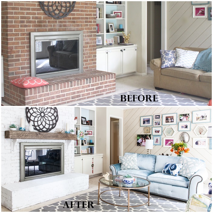 Family Room Refresh Before and After