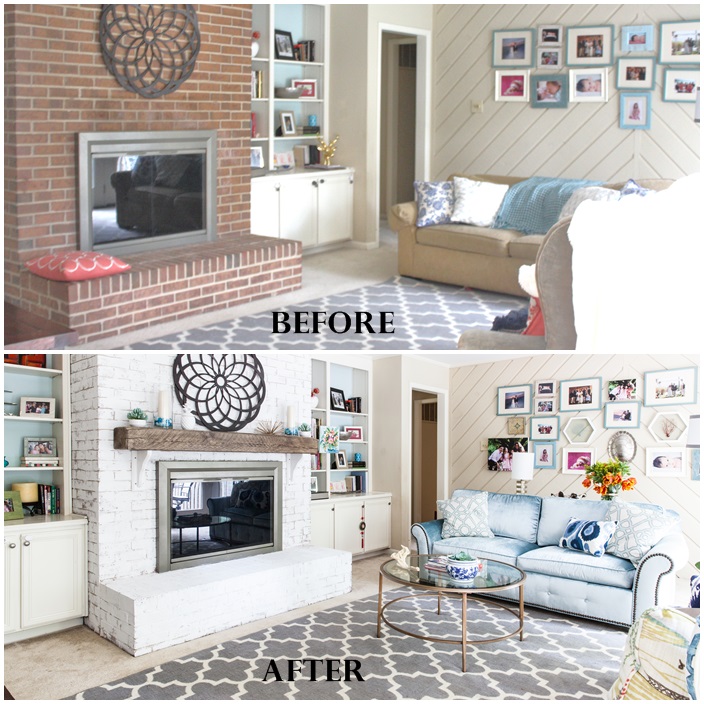 Family Room Refresh Before and After 