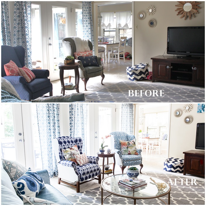 Family Room Refresh Before and After 