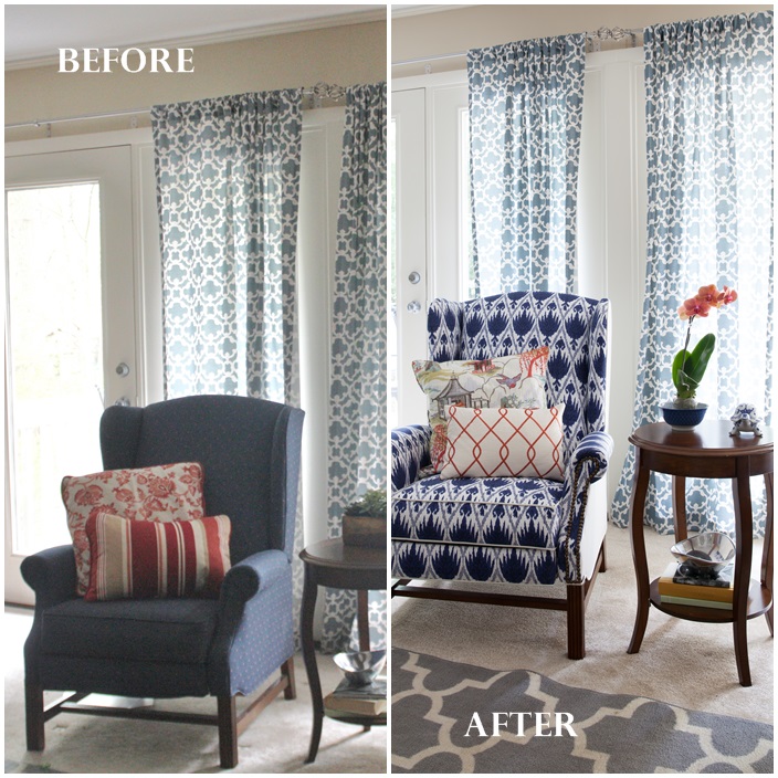 Family Room Refresh Before and After 