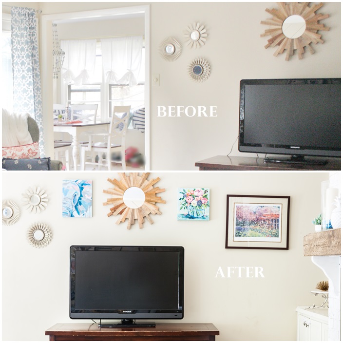 Family Room Refresh Before and After 