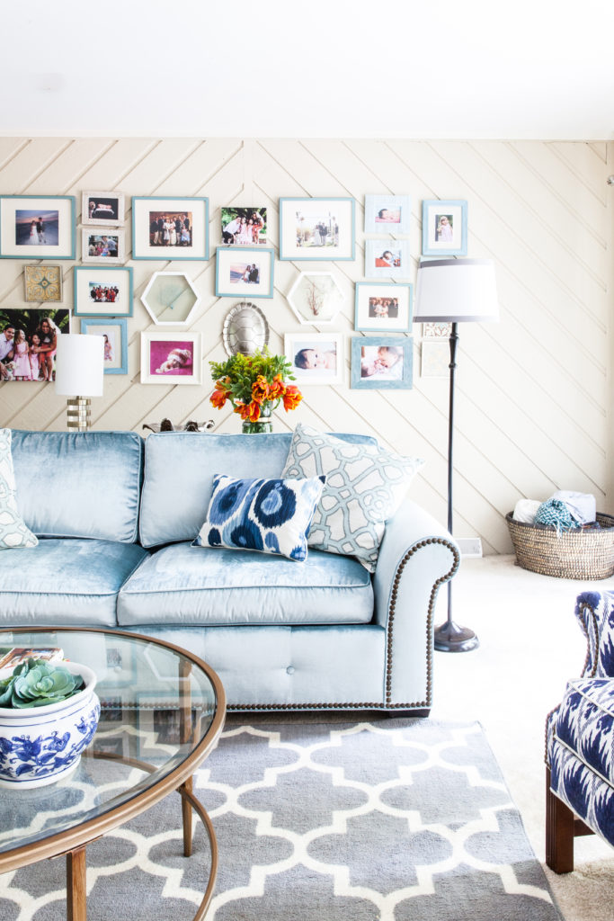 Coastal Family Room Refresh via Sarah Sofia Productions