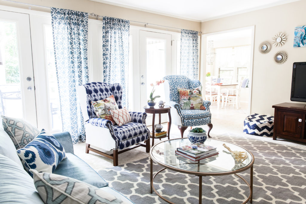 Coastal Family Room Refresh via Sarah Sofia Productions