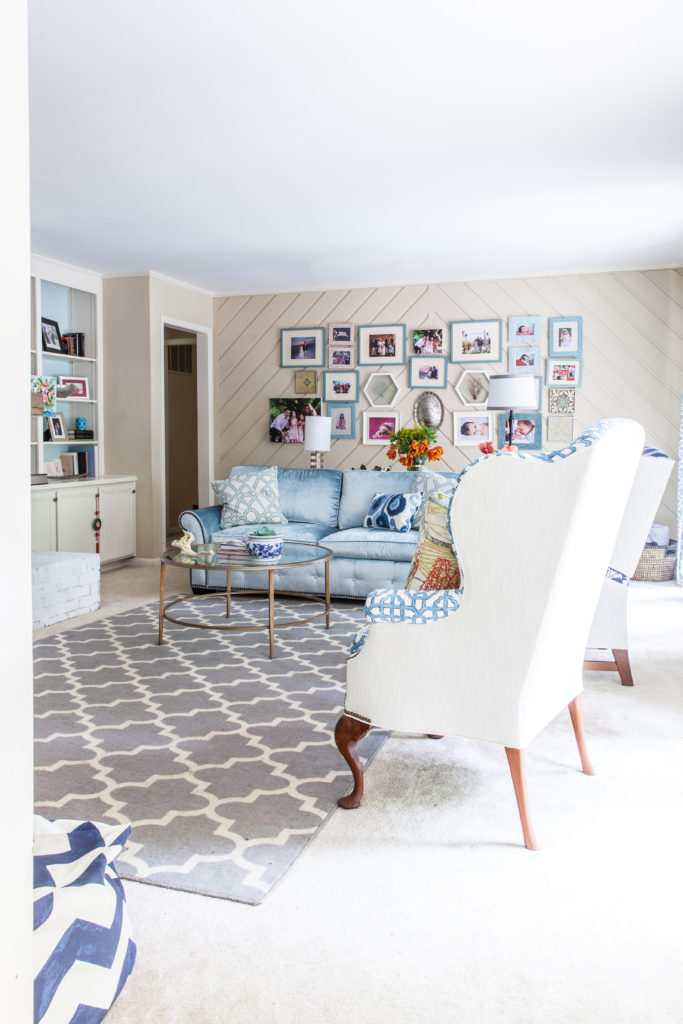 Coastal Family Room Refresh Reveal via Sarah Sofia Productions