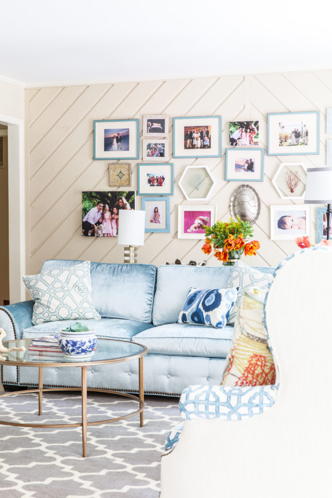 Coastal Family Room Refresh Reveal via Sarah Sofia Productions