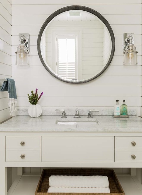 Coastal Bathroom Refresh Inspiration via Sarah Sofia Productions