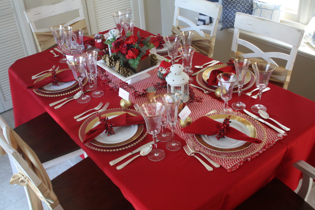 Easy and Festive Christmas Tablescape via Sarah Sofia Productions