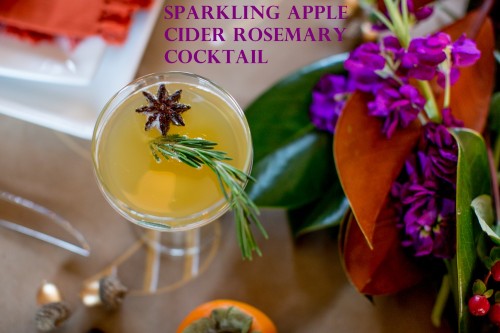 Sparkling Apple Cider Rosemary Cocktail